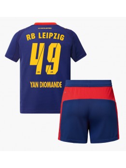 RB Leipzig Yan Diomande #49 Replika Borta Kläder Barn 2025-26 Kortärmad (+ byxor)